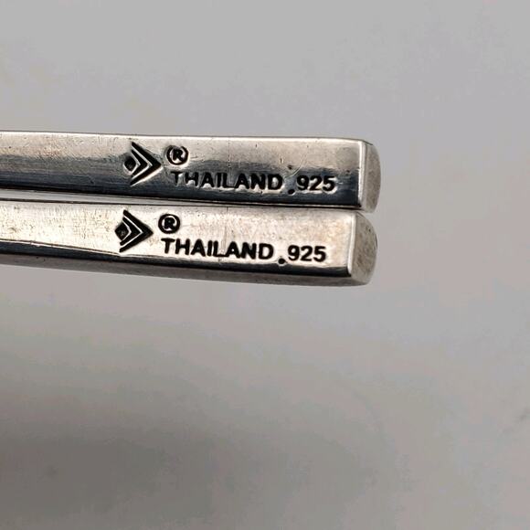 SILPADA Sponge Coral & Wood Inlay Threader Long Earrings Sterling Silver - Picture 4 of 5